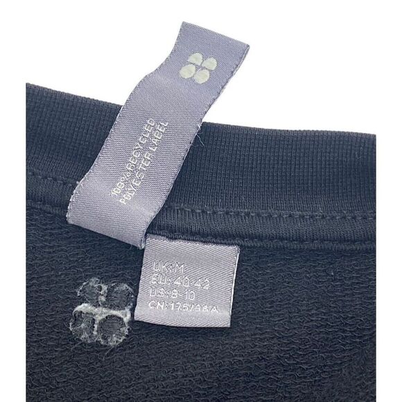 Sweaty Betty After Class Split Sweatshirt Solid Black Athleisure Size US 8-10 - Picture 7 of 10